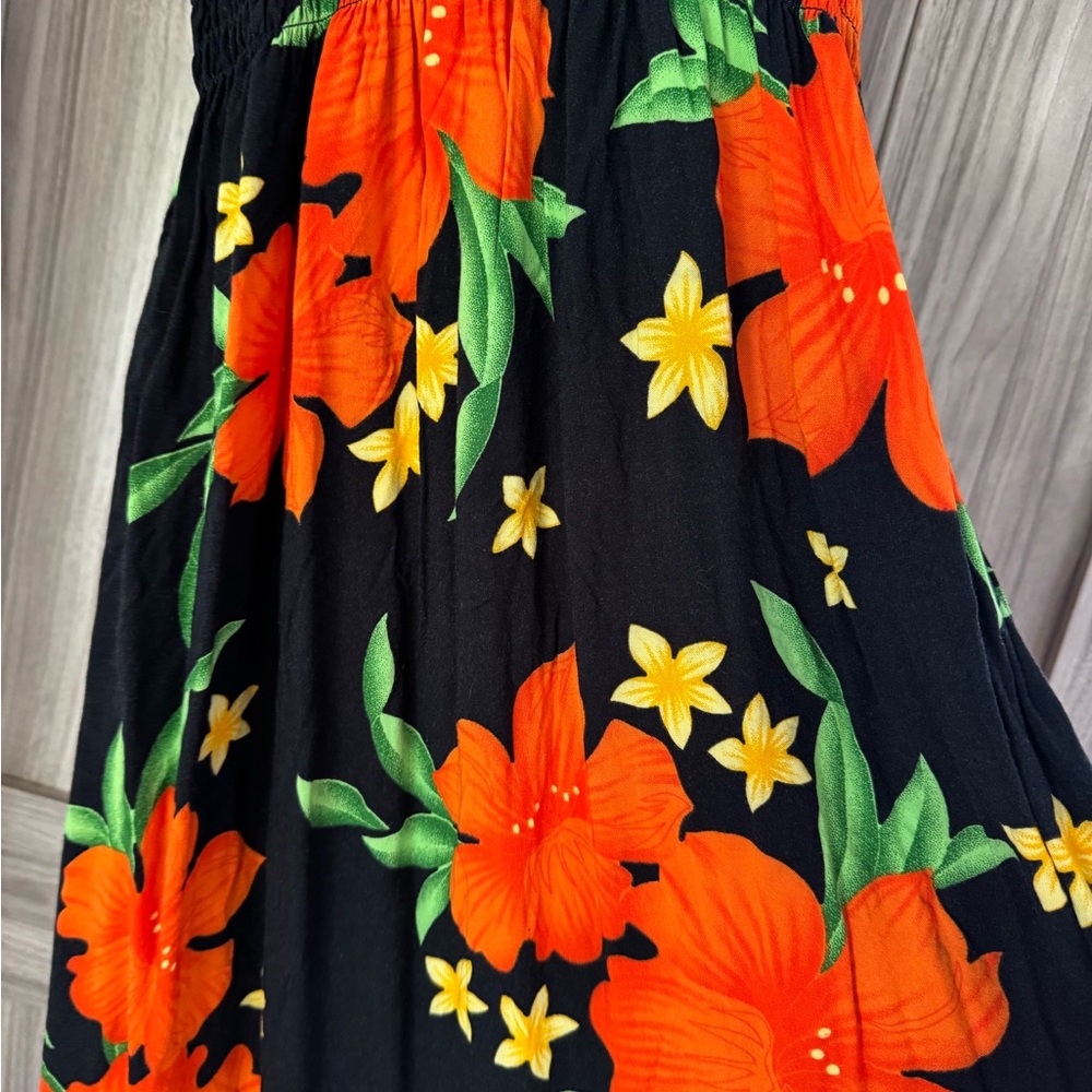Hawaiian Aloha Dress Spaghetti straps Hibiscus Floral Tropical Vacation - Picture 2 of 7